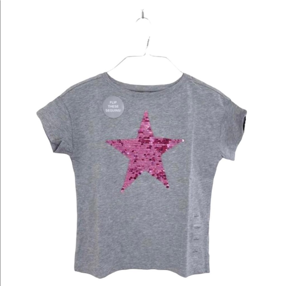 GAP Girls Flippy Sequin Graphic T-Shirt in Gray